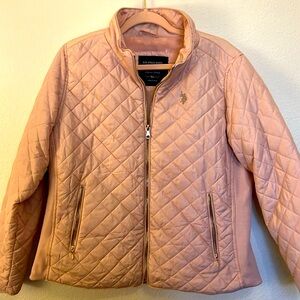 US Polo Quilted Side Knit Moto Jacket - XL
